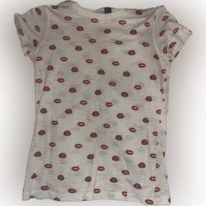 Lips forever 21 white t shirt